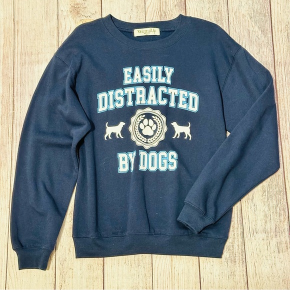 Junior Statement Sweatshirt Lot/More Love, What’s Mood Today, Distracted by Dogs - Picture 3 of 16